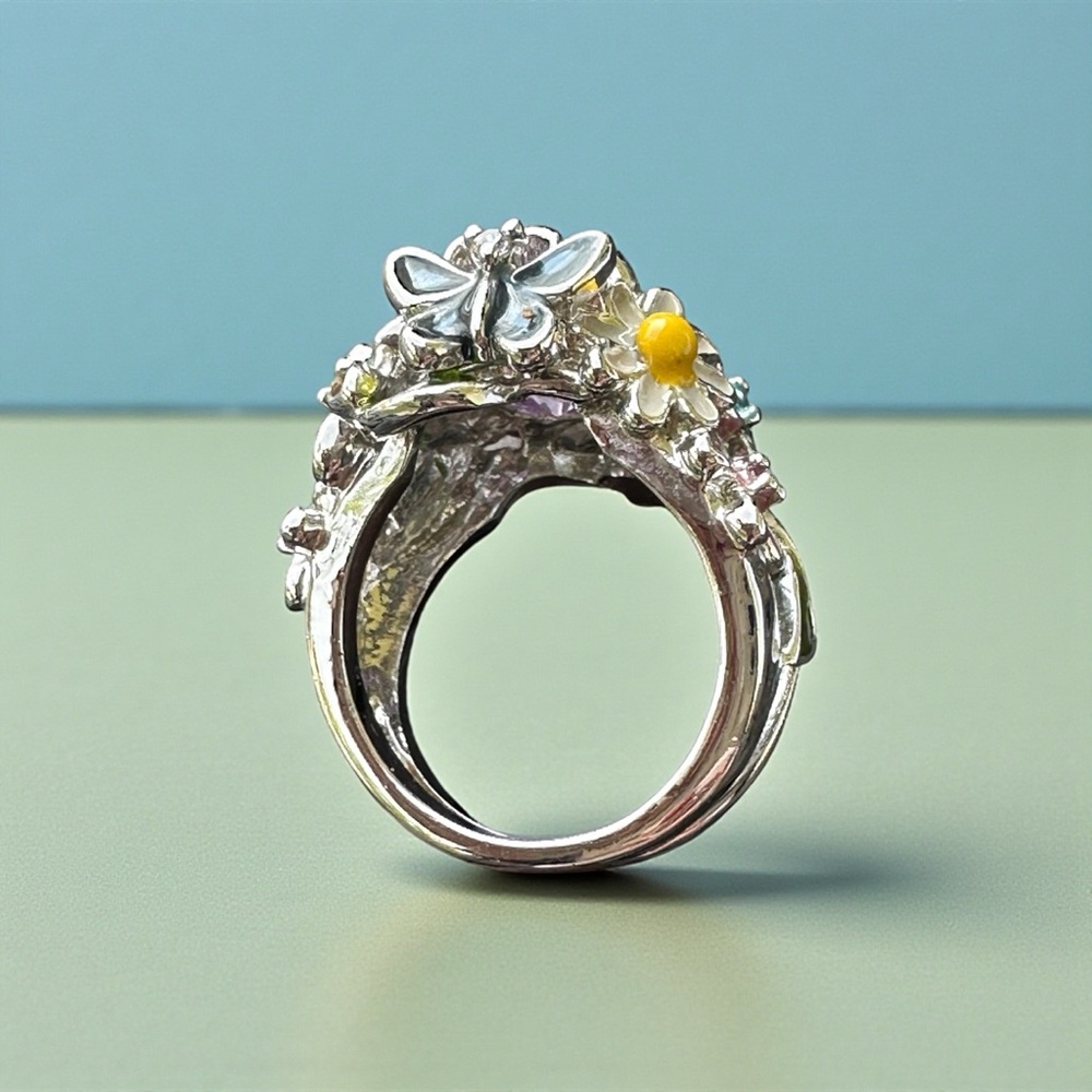Enchanted Garden Silver-Plated Statement Ring - image 6